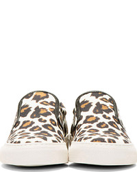 braune niedrige Sneakers mit Leopardenmuster von Mother of Pearl