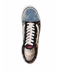 braune niedrige Sneakers mit Leopardenmuster von Vans