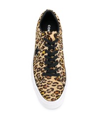 braune niedrige Sneakers mit Leopardenmuster von Converse