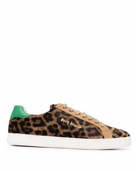 braune niedrige Sneakers mit Leopardenmuster von Palm Angels