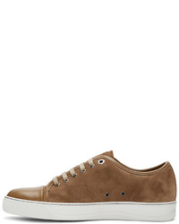 braune niedrige Sneakers von Lanvin