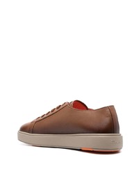 braune niedrige Sneakers von Santoni