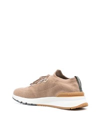 braune niedrige Sneakers von Brunello Cucinelli