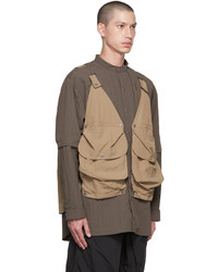 braune Shirtjacke aus Nylon von Archival Reinvent