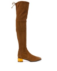 braune Overknee Stiefel aus Wildleder von Stuart Weitzman