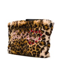 braune Pelz Clutch mit Leopardenmuster von Dolce & Gabbana