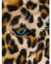 braune Pelz Clutch mit Leopardenmuster von Vivetta