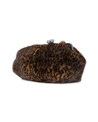braune Pelz Umhängetasche mit Leopardenmuster von Weekend Max Mara