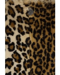 braune Pelzweste mit Leopardenmuster von myMo