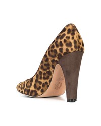 braune Pumps aus Kalbshaar mit Leopardenmuster von Sarah Flint