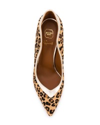 braune Pumps aus Kalbshaar mit Leopardenmuster von Malone Souliers