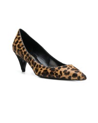 braune Pumps aus Kalbshaar von Saint Laurent