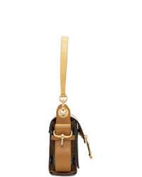 braune Satchel-Tasche aus Leder mit Schlangenmuster von Chloé