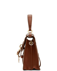 braune Satchel-Tasche aus Leder von Chloé