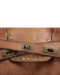 braune Satchel-Tasche aus Leder von CLUTY