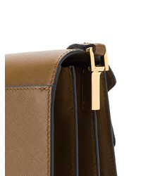 braune Satchel-Tasche aus Leder von Marni