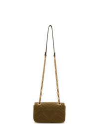 braune Satchel-Tasche aus Wildleder von Gucci