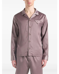 braune Satinshirtjacke