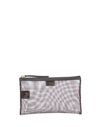 braune Segeltuch Clutch Handtasche von Fendi