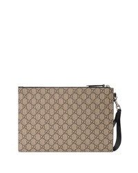 braune Segeltuch Clutch Handtasche von Gucci