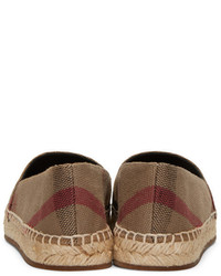 braune Segeltuch Espadrilles von Burberry