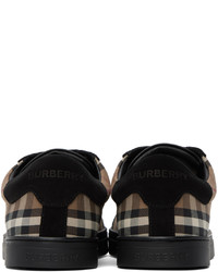 braune Segeltuch niedrige Sneakers mit Karomuster von Burberry