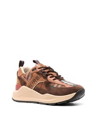 braune Segeltuch niedrige Sneakers mit Karomuster von Burberry