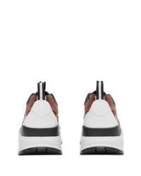 braune Segeltuch niedrige Sneakers mit Karomuster von Burberry