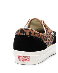 braune Segeltuch niedrige Sneakers mit Leopardenmuster von Vans