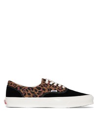 braune Segeltuch niedrige Sneakers mit Leopardenmuster von Vans