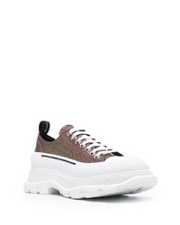 braune Segeltuch niedrige Sneakers von Alexander McQueen