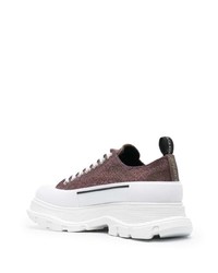 braune Segeltuch niedrige Sneakers von Alexander McQueen