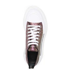 braune Segeltuch niedrige Sneakers von Alexander McQueen