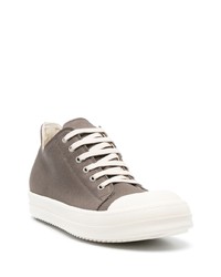 braune Segeltuch niedrige Sneakers von Rick Owens DRKSHDW