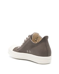 braune Segeltuch niedrige Sneakers von Rick Owens DRKSHDW