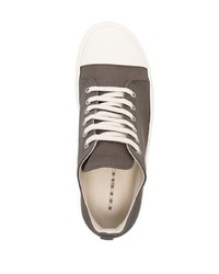 braune Segeltuch niedrige Sneakers von Rick Owens DRKSHDW