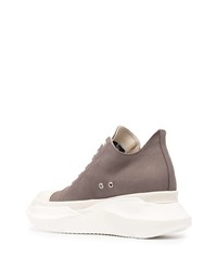 braune Segeltuch niedrige Sneakers von Rick Owens DRKSHDW