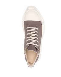 braune Segeltuch niedrige Sneakers von Rick Owens DRKSHDW