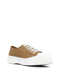 braune Segeltuch niedrige Sneakers von Marni