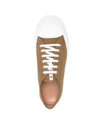 braune Segeltuch niedrige Sneakers von Marni