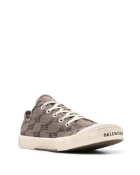 braune Segeltuch niedrige Sneakers von Balenciaga