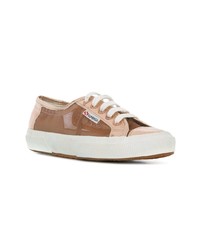 braune Segeltuch niedrige Sneakers von Superga