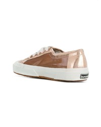 braune Segeltuch niedrige Sneakers von Superga