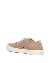 braune Segeltuch niedrige Sneakers von Maison Margiela