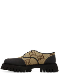 braune Segeltuch Oxford Schuhe von Gucci