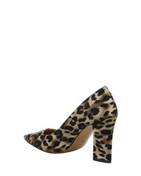 braune Segeltuch Pumps mit Leopardenmuster