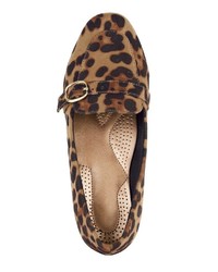 braune Segeltuch Pumps mit Leopardenmuster von Mae&Mathilda