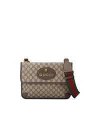 braune Segeltuch Umhängetasche von Gucci