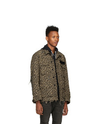 braune Shirtjacke mit Leopardenmuster von R13
