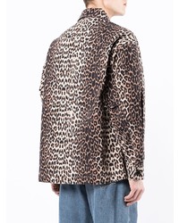 braune Shirtjacke mit Leopardenmuster von FIVE CM